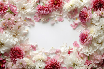 A symphony of blooming flowers creates a wedding-inspired frame