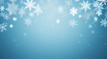 Naklejka na ściany i meble Snowflake background, winter cold texture frozen icy illustration snow frost