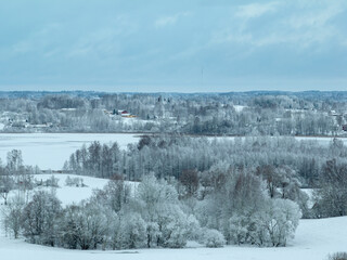 Winter landscape in the Latvian countryside (next to Lake Siver)