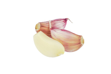 Garlic isolated on white background with png.
