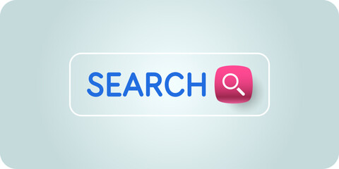 A poster with a search bar. Search for useful information on request. Vector graphics in a modern style.