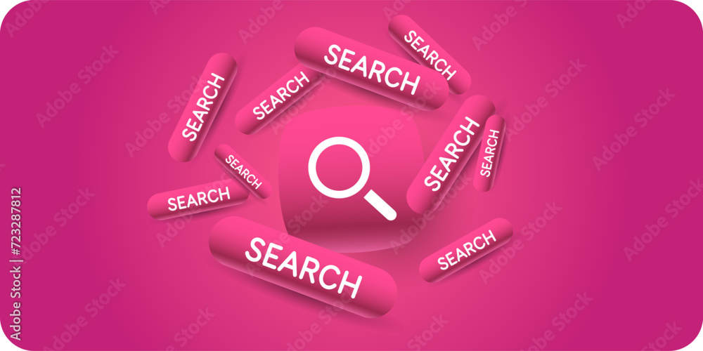 Poster a poster with a search bar. search for useful information on request. vector graphics in a modern st