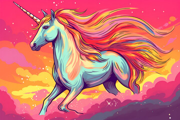 Obraz na płótnie Canvas Beautiful Unicorn Design, Perfect for your Project or Wallpaper, Ai Generative