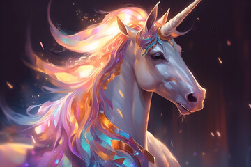 Fototapeta premium Beautiful Unicorn Design, Perfect for your Project or Wallpaper, Ai Generative