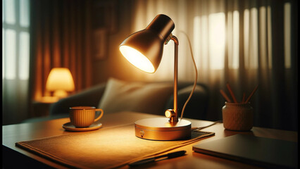 Cozy Electric Desk Lamp Illuminating Study Space