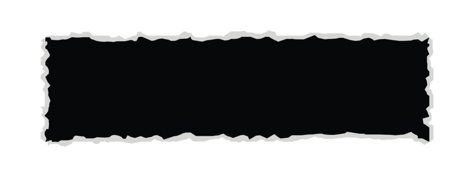 black torn paper isolated on white background. Torn paper edges for background. Ripped paper texture background with area for copy space. Vector illustration. EPS file 169.