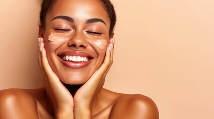 Glowing Skin of Woman with Sparkle Makeup