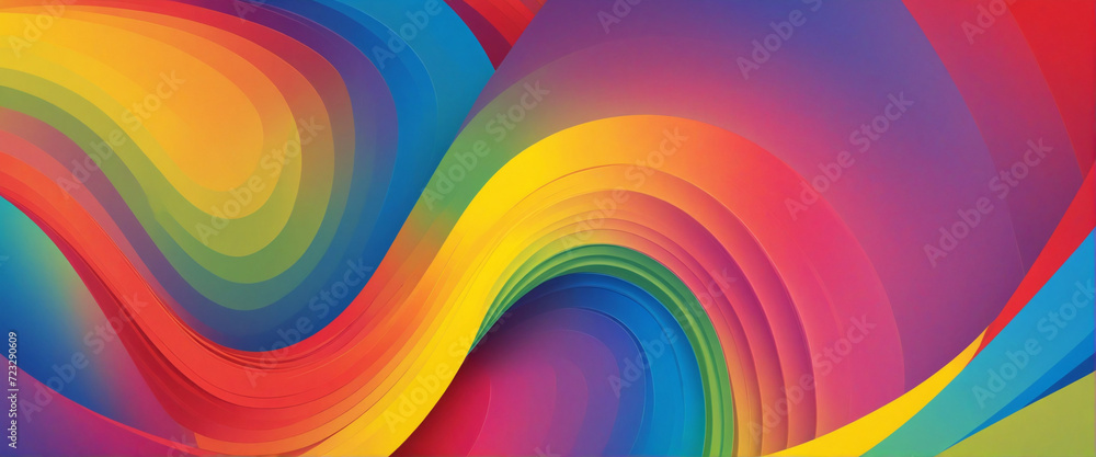 Poster vivid spectrum: colorful gradient background with blank space for your content