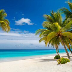 beach with palm trees