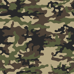 Fototapeta premium Vector camouflage background, classic stylish pattern, military uniform texture, vector illustration for clothing print, fabric.