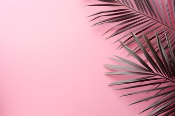 Tropical leaf shadow blank background composition for product presentation. Beautiful trendy peach fuzz color background.