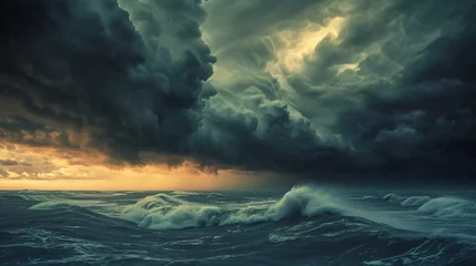 Tuinposter A tropical storm approaching a coastal area. © Lisan
