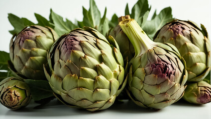 Fototapeta premium Group of fresh whole artichokes