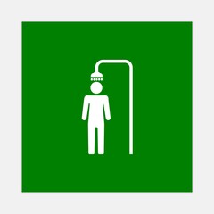 Emergency Shower Symbol isolated on green background