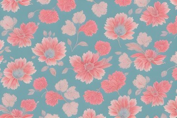 Obraz premium colorful floral textile pattern background wallpaper