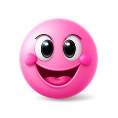 pink smile emoticon on white background