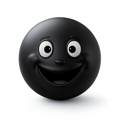 3d smiley face black emoticon