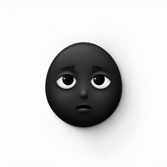 3d render of a mask black emoji on white background