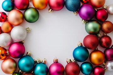 Perfectly Symmetrical Christmas Decorations With Vibrant Colors And Space For Text Or Design- Ideal For Centered Photos With Copy Space