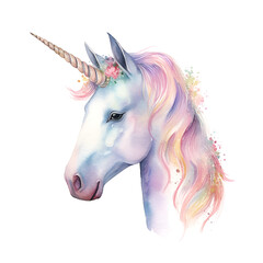 Beautiful Unicorn Watercolor Clipart, Perfect Design for Your Project and Creations, Ai Generative