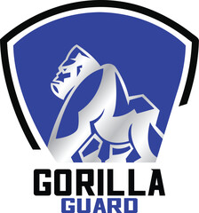 gorilla logo, ape emblem, primate symbol, powerful monkey icon, wildlife branding, jungle-inspired design, strong gorilla mark, fierce animal logo, tribal ape insignia, primal force emblem