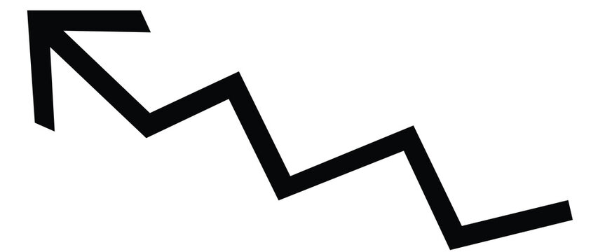 facing a downturn in the stock market or Bear Market. Economic volatility. Recovering from the stock market crash. adapt. black  arrow up.  flat vector illustration.123