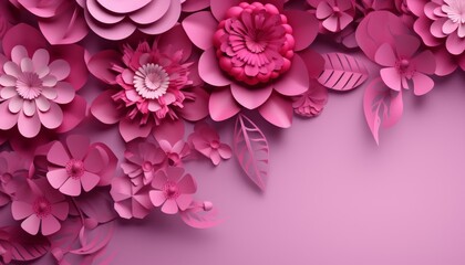 women's day card in rose paper flowers. 8 march happy womens day floral illustration with rose flower
