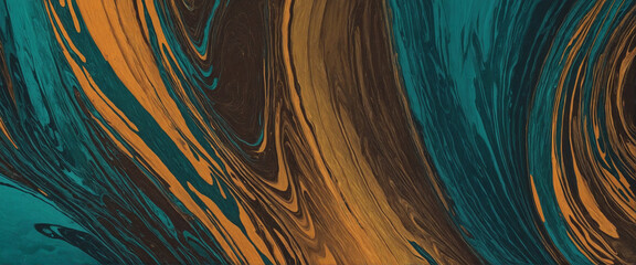 Orange teal blue green brown yellow bronze grainy background abstract colors wave banner design...
