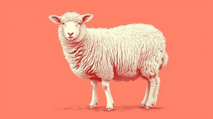  a close up of a sheep on a red background with a black and white picture of a sheep on a red background with a black and white photo of a red background.