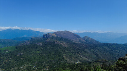 View of the mountains in the morning, Western ghats mountain range, Kerala 
