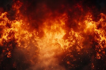 Fototapeta na wymiar Destruction Looms As Fiery Disaster Unfolds, Bringing Danger And Devastation