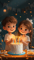 Christmas Merry Fairy Tale: Birthdays of Children's Happiness created by AI