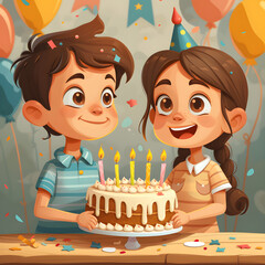 Christmas Merry Fairy Tale: Birthdays of Children's Happiness created by AI