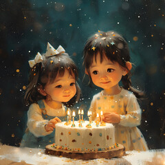 Christmas Merry Fairy Tale: Birthdays of Children's Happiness created by AI