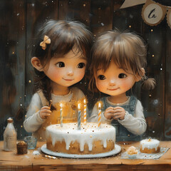 Christmas Merry Fairy Tale: Birthdays of Children's Happiness created by AI