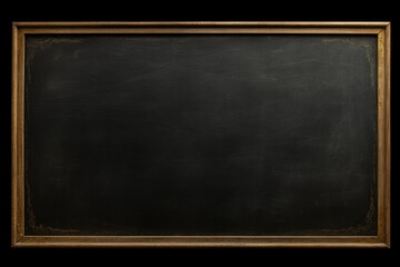 A blackboard with a gold frame on a black background. Suitable for educational or business concepts