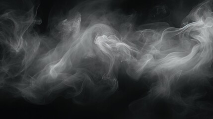 Fototapeta premium Close-up shot of smoke on a black background. Can be used to create a mysterious or dramatic atmosphere