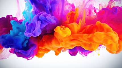 Close up of colored ink swirling in water. Perfect for abstract backgrounds or artistic projects