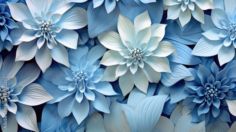 Poster A close-up view of a bunch of blue flowers. This image can be used to enhance any project with its vibrant colors and natural beauty
