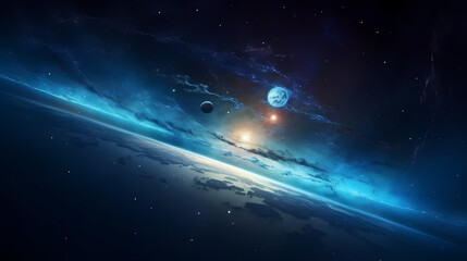 Fototapeta premium Digital technology universe earth abstract graphics poster web page PPT background