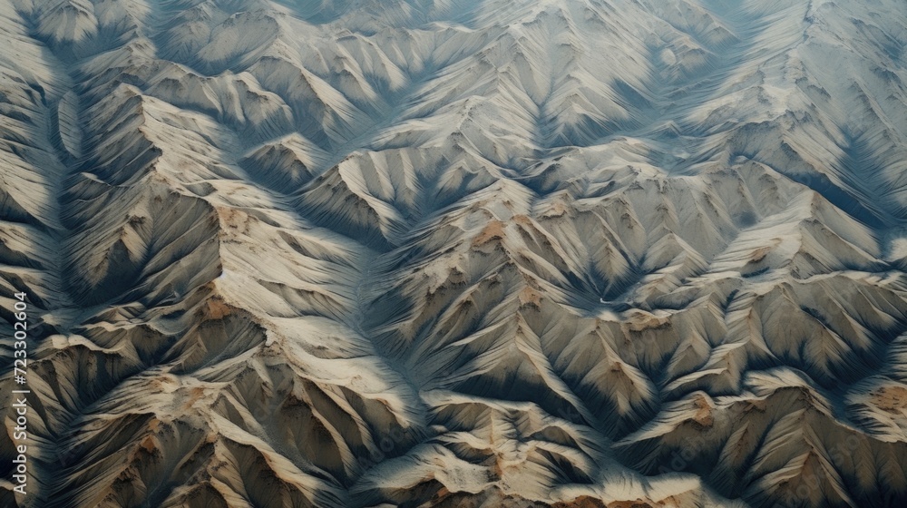 Poster a breathtaking view of a mountain range as seen from a plane. perfect for travel and adventure theme
