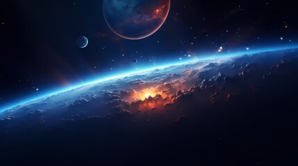 Digital technology universe earth abstract graphics poster web page PPT background