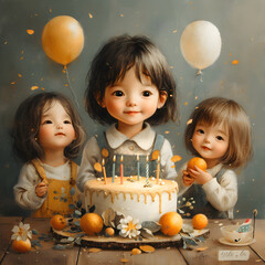 Christmas Merry Fairy Tale: Birthdays of Children's Happiness created by AI