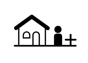 family house icon on white background