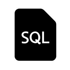 Document sql file icon vector isolated on white