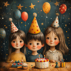 Christmas Merry Fairy Tale: Birthdays of Children's Happiness created by AI