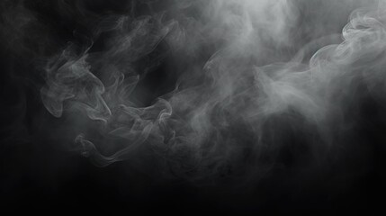 Close up shot of smoke on a black background. Suitable for various graphic design projects