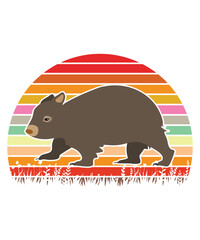 Retro Australian Wombat Lover Svg Design
These file sets can be used for a wide variety of items: t-shirt design, coffee mug design, stickers,
custom tumblers, custom hats, printables, print-on-demand