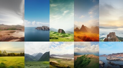 Collage of landscapes composition