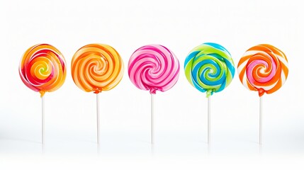 Colorful lollipops isolated on white background